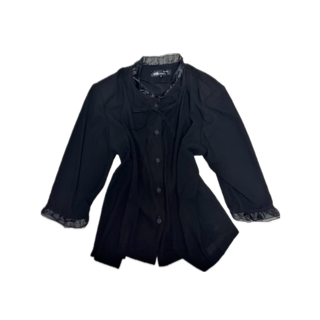 블랙 공겜여주 블라우스 로걀 오네갸루 펑크 페어리 긱시크 크루빈티지 상품이미지1