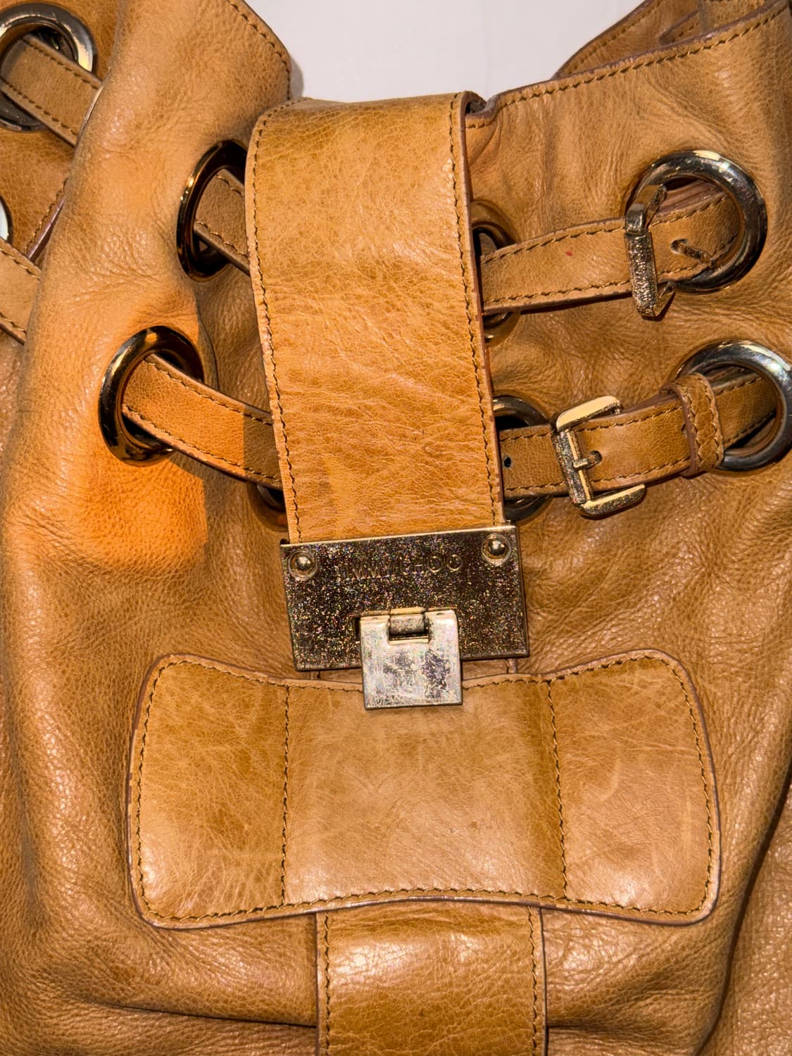 Jimmy Choo camel brown belted ring bag 상품이미지4