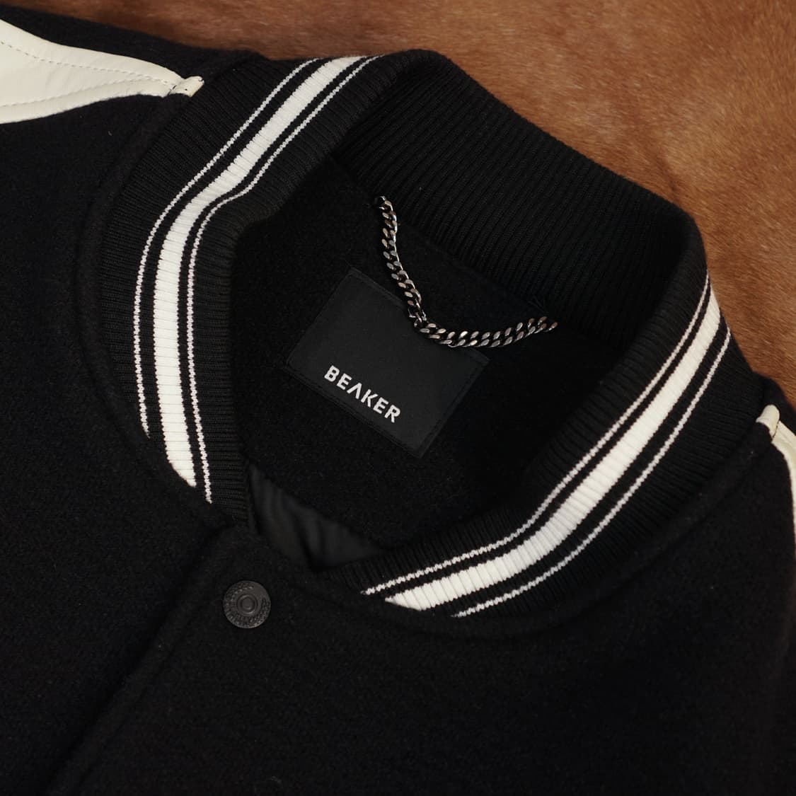 비이커 24fw 울&레더 바시티 자켓 상품이미지8