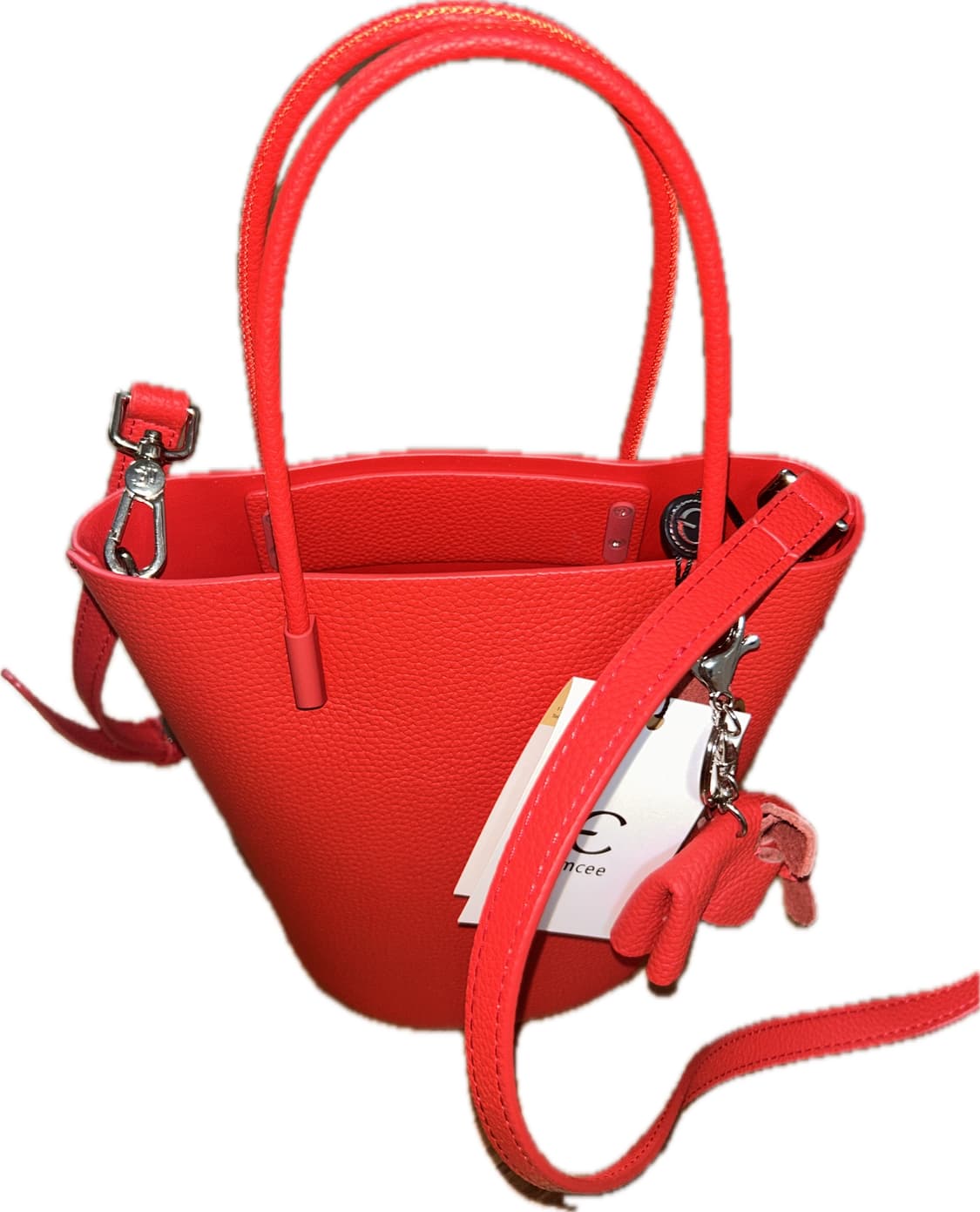 천연소가죽 엘리펀트 키링 토트백 레드 상품이미지1