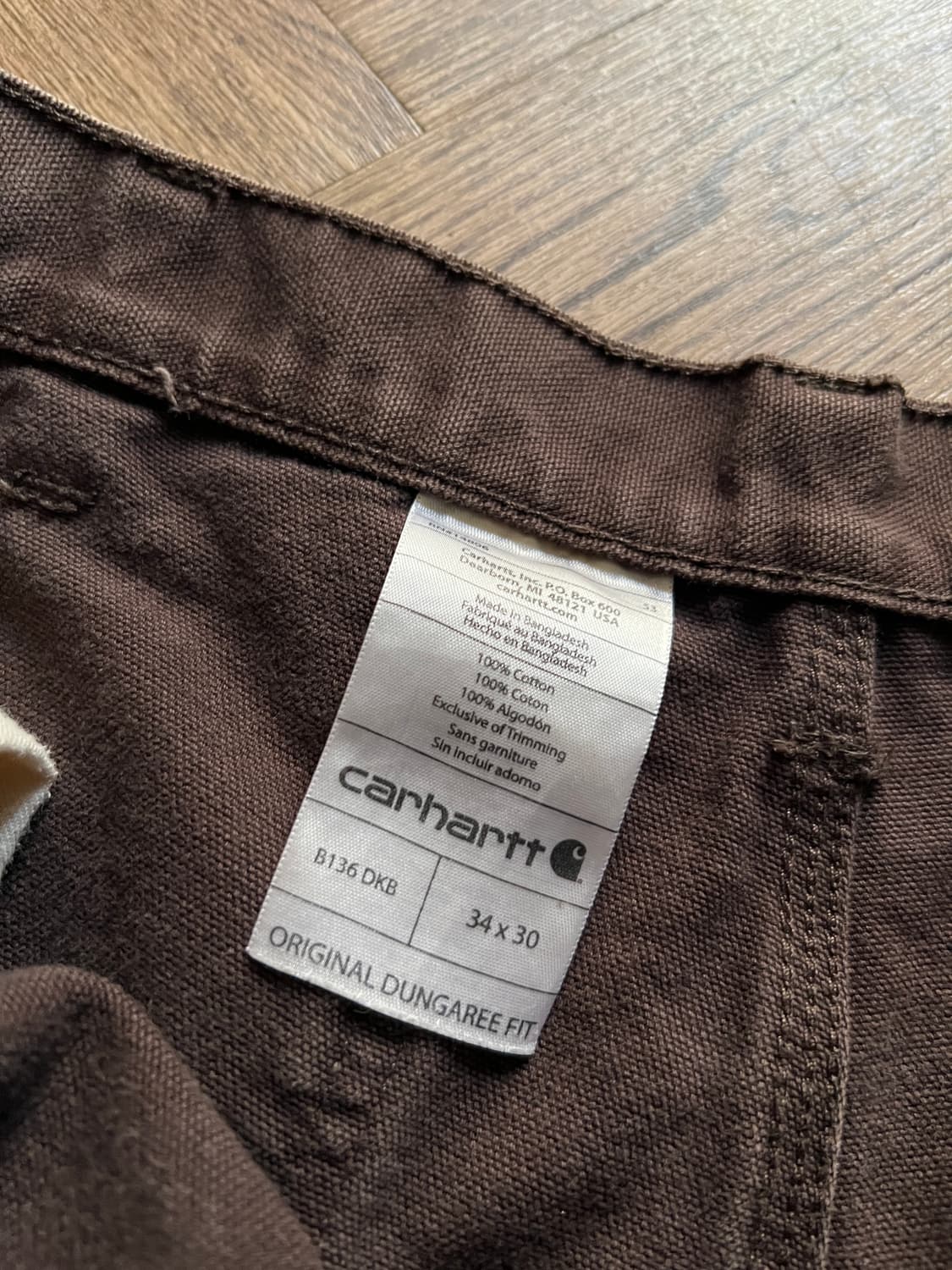 [34]칼하트 USA 빈티지 워싱 다크브라운 더블니 워크 팬츠 상품이미지5