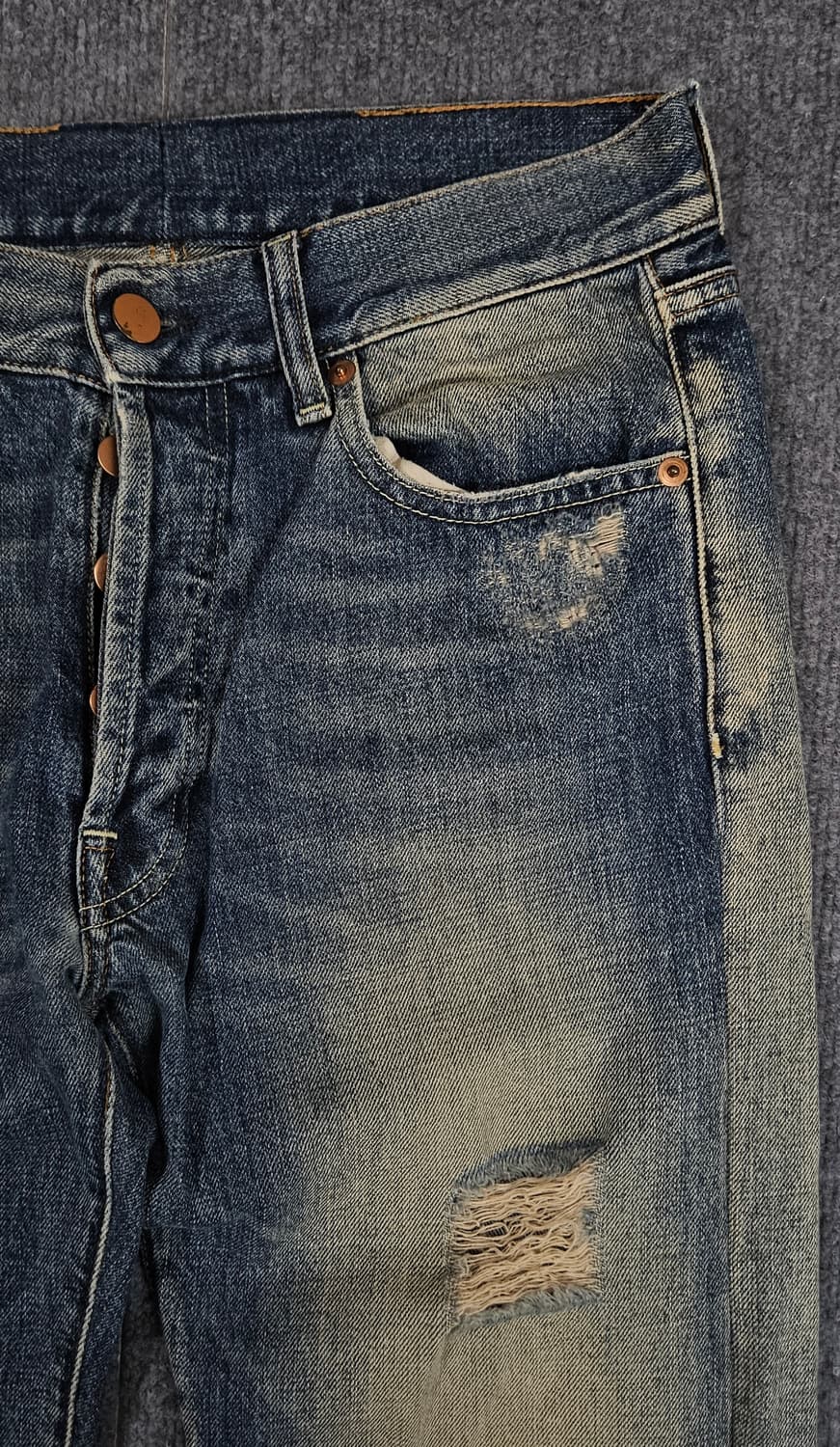 오프화이트 데미지 데님 팬츠(급처) 상품이미지2