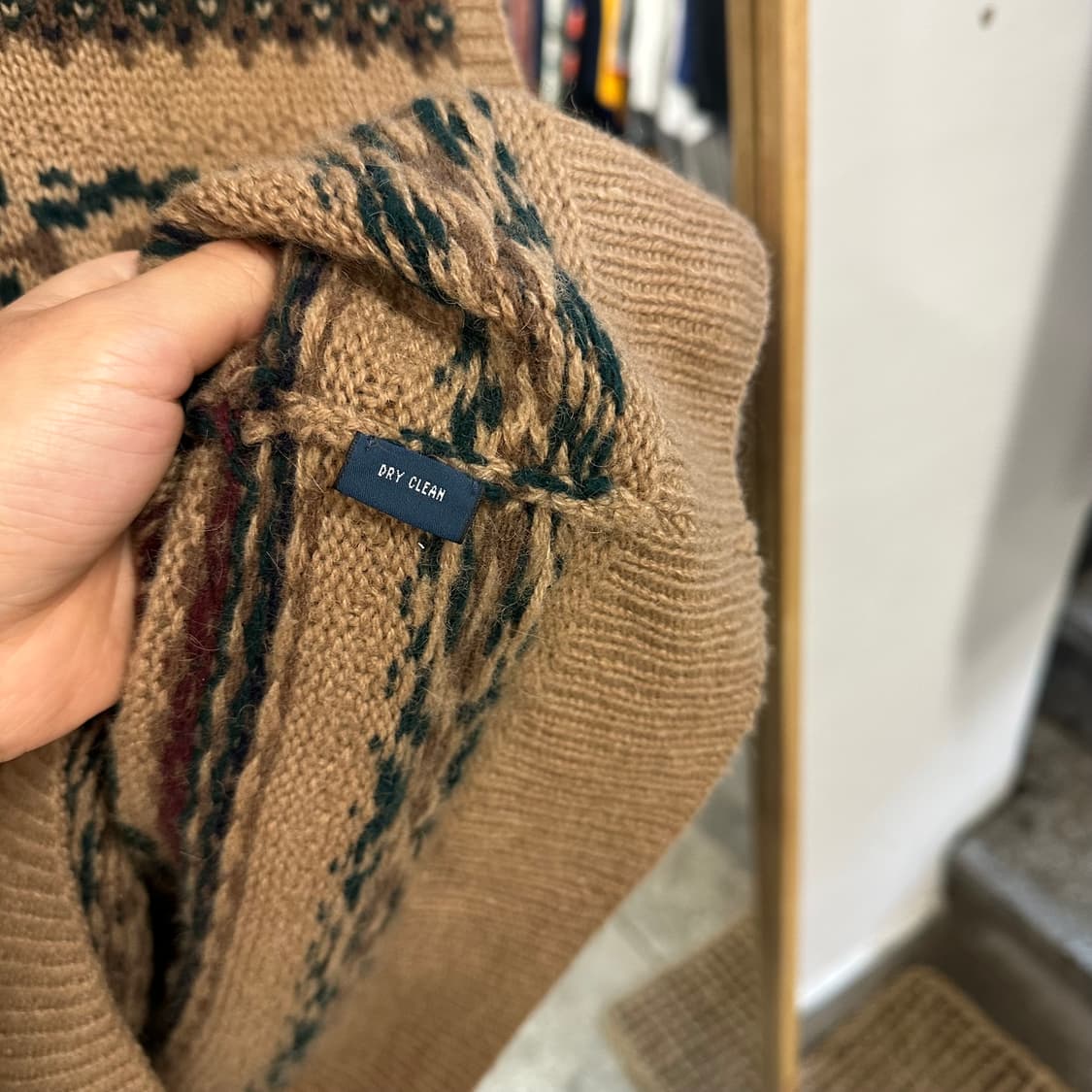 90s 폴로 페어아일 카멜헤어 니트 베스트 상품이미지4