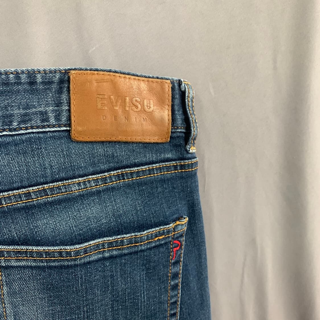 34인치 EVISU 에비수 스트레이트핏 워싱 스판 데님 청바지 상품이미지3