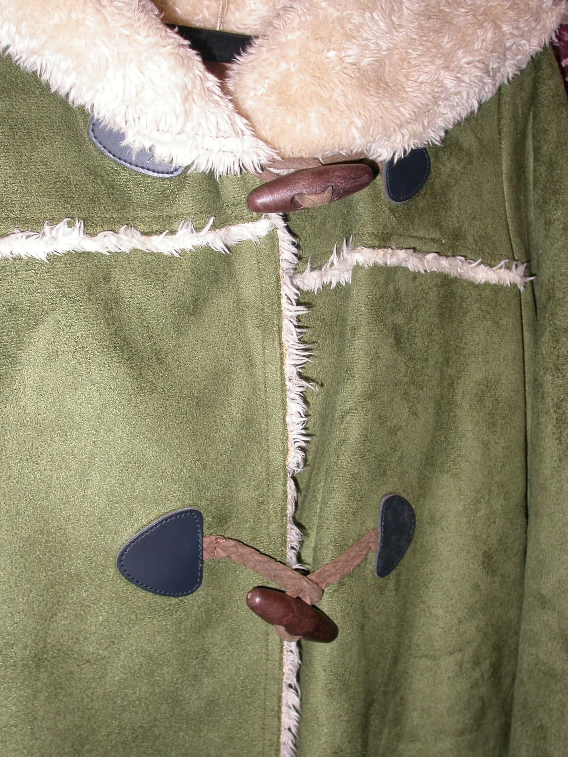 Vintage khaki suede fur duffel coat 상품이미지3