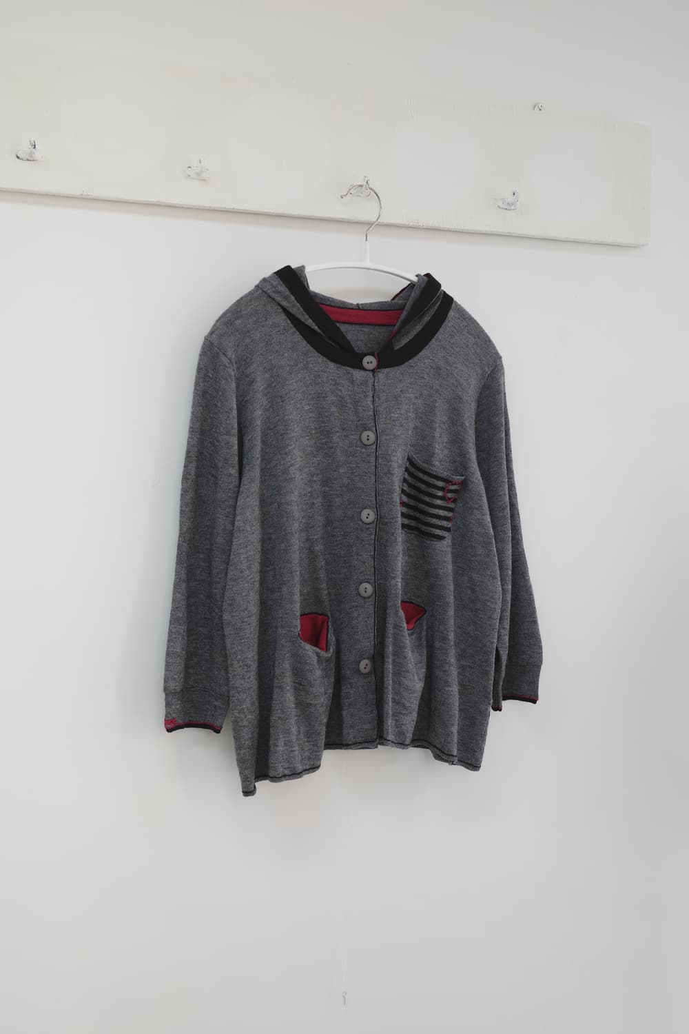 EB heart red stripe cardigan 상품이미지6