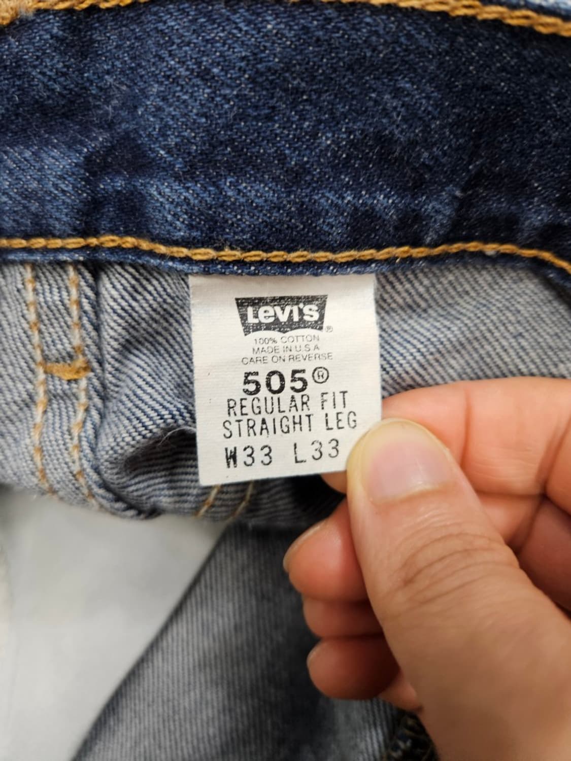90s 리바이스 505 데님 팬츠 33/33 made in usa 상품이미지8