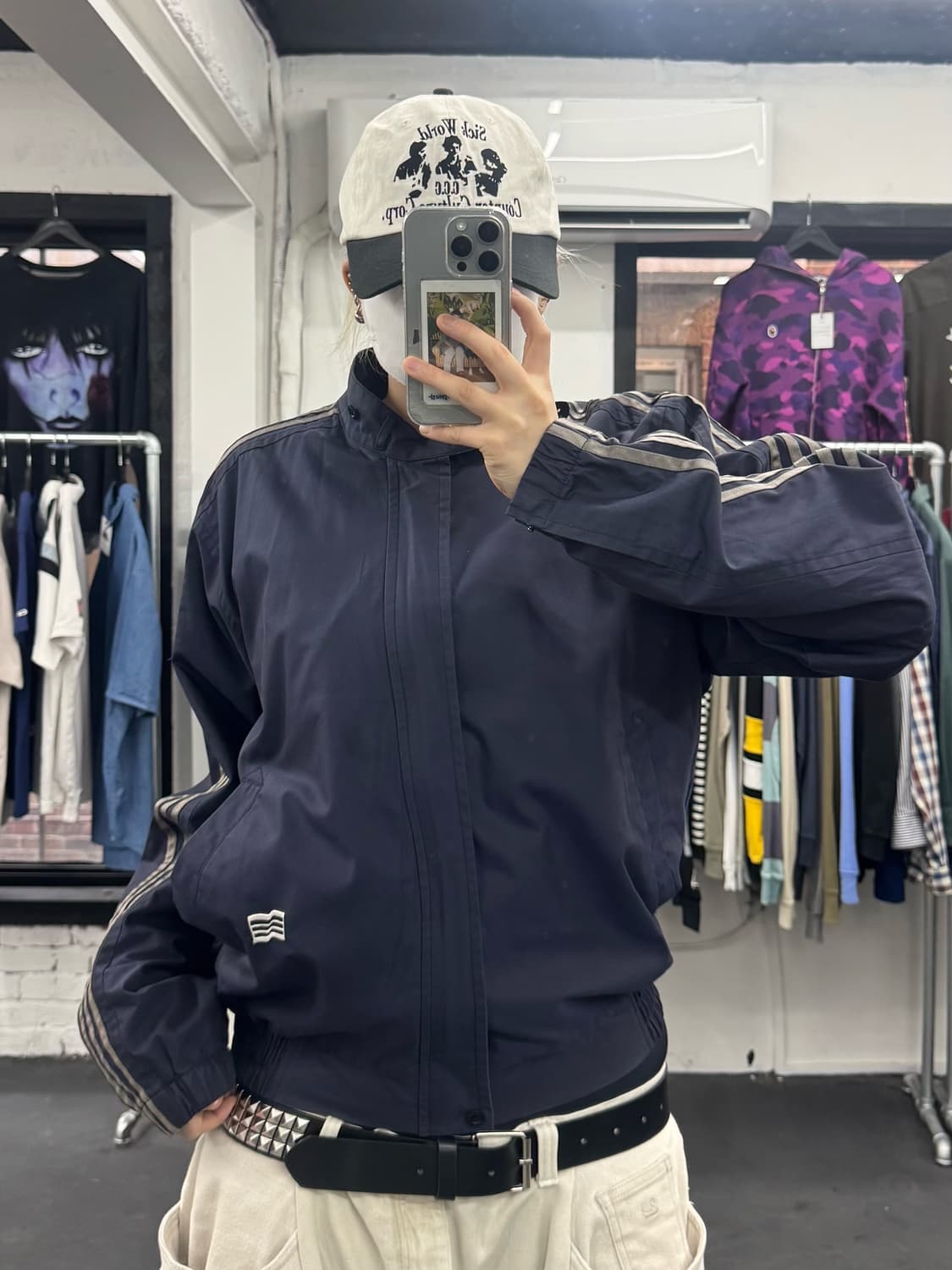 아디다스 넥버클 코튼 자켓 상품이미지3