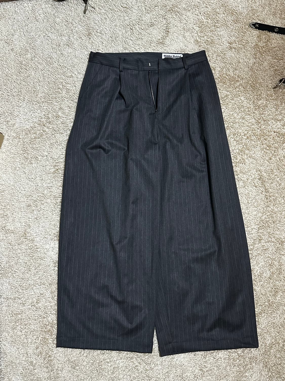 히든비하인드 스트라이프 와이드 팬츠 상품이미지2