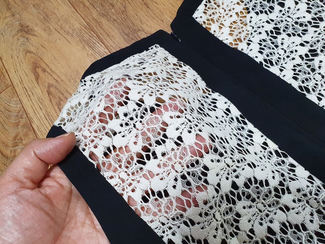 마쥬 레이스배색 원피스 55-66 상품이미지5