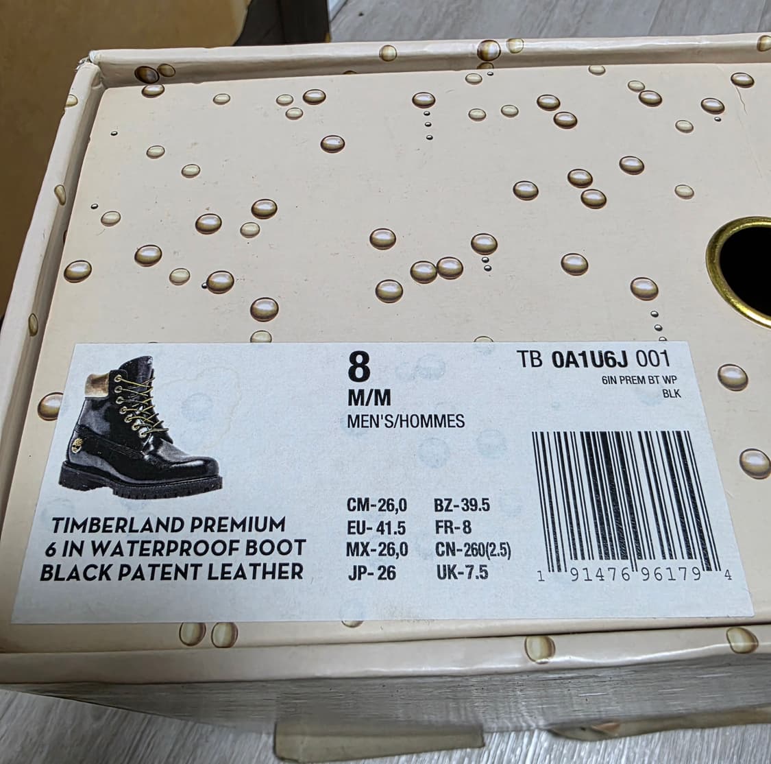 팀버랜드 6인치 한정판 에나멜 블랙 레더부츠(260) 상품이미지2