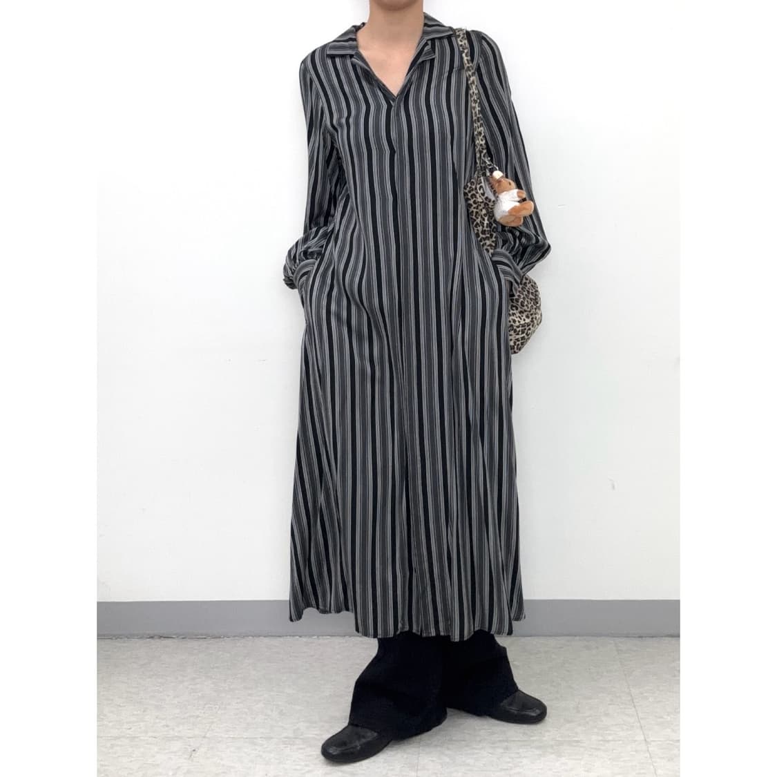 빈티지 셔츠 맥시 원피스 상품이미지2