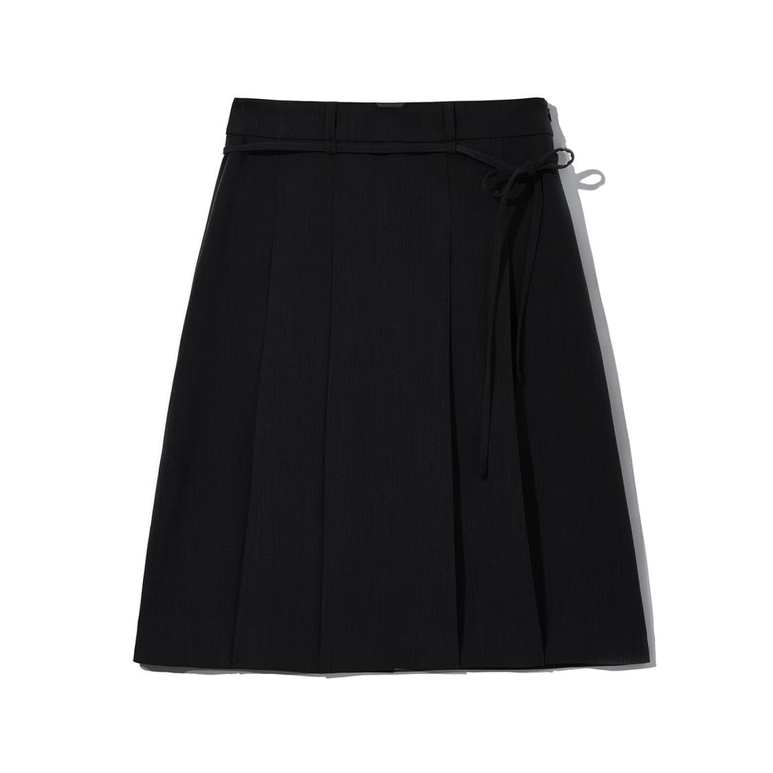 커스텀어클락 포멀 플리츠 미디 스커트 블랙 상품이미지1