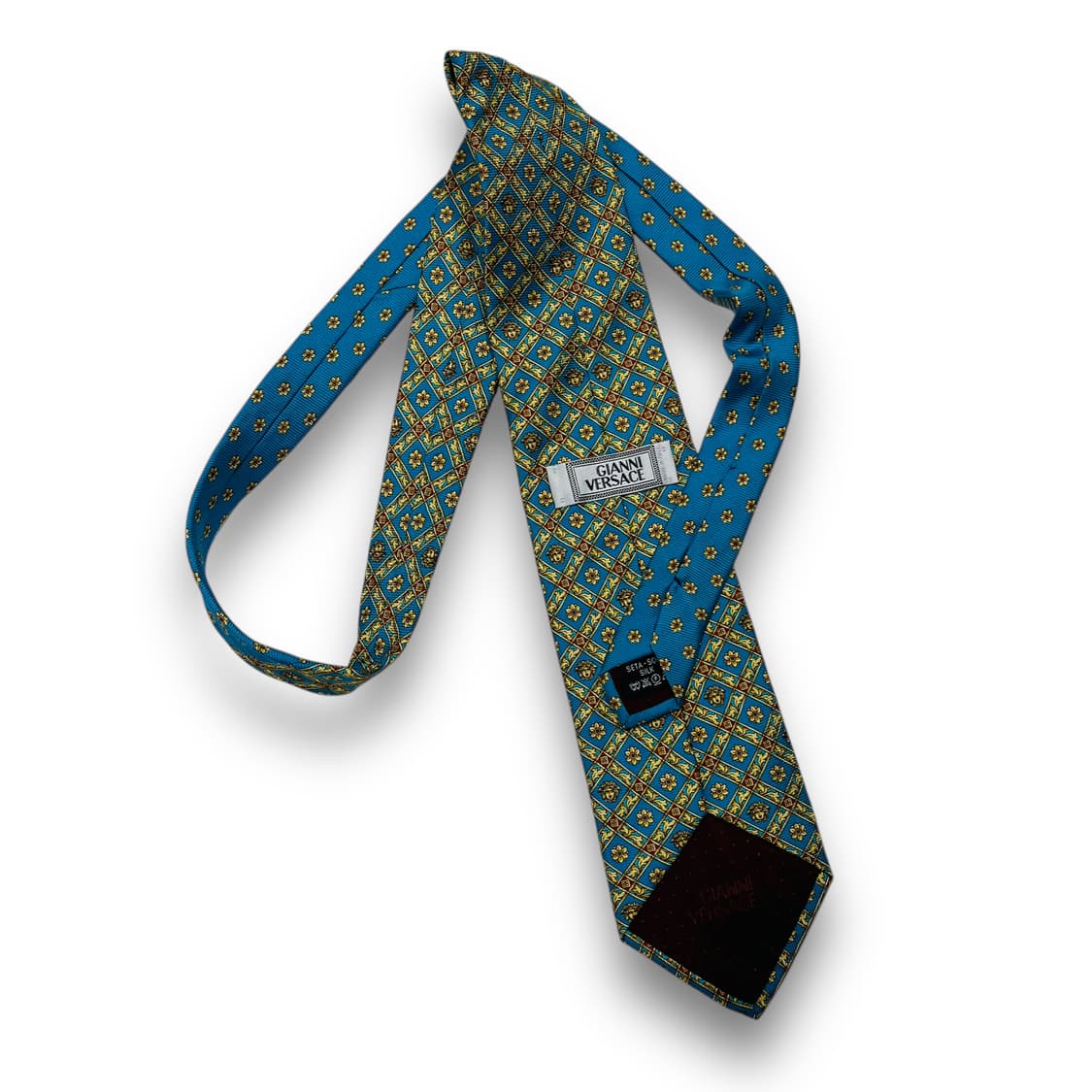 지아니 베르사체 90s 골드 메두사 로고 실크 넥타이 상품이미지6