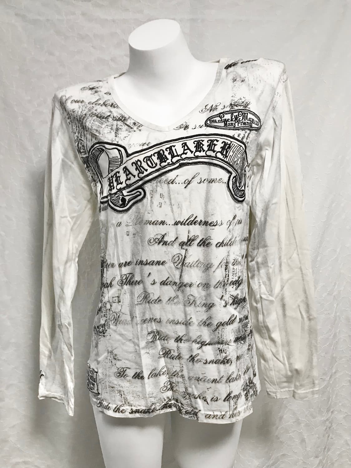빈티지 in the attic 인더아틱 펑크 워싱 레터링 롱슬리브 탑 상품이미지1