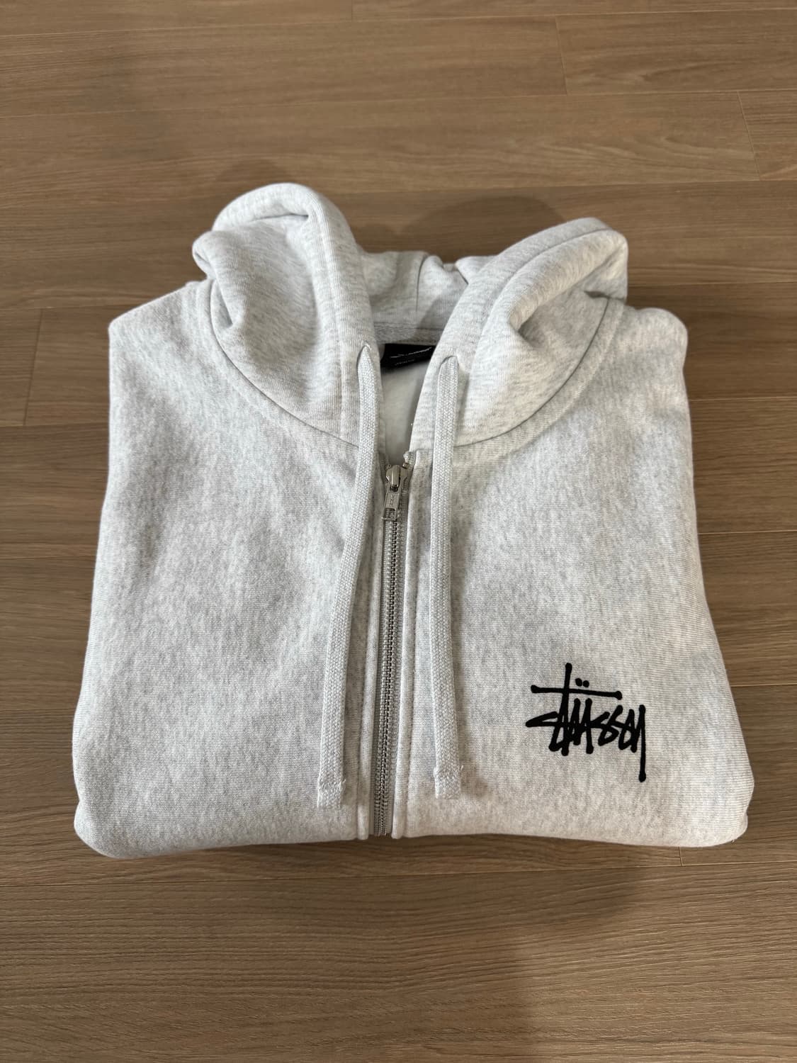 스투시 베이직 스투시 후드 집업 애쉬 헤더 그레이 상품이미지2