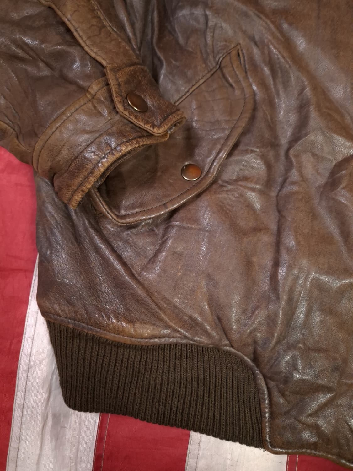 오리지날 90's 일본판 ROBO 밀리터리 리얼레더 항공점퍼 상품이미지4