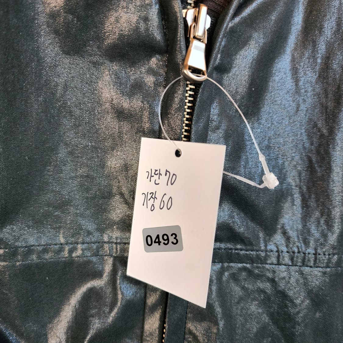 시스템 블랙 광택 봄버 자켓 상품이미지8