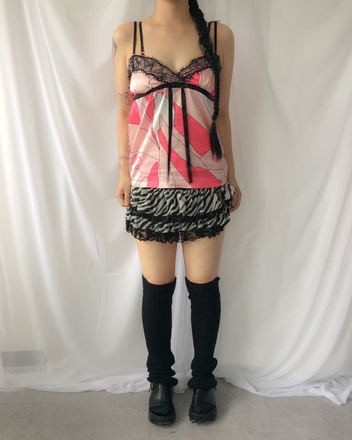 kitty point lace trimming corset sleevel 상품이미지6
