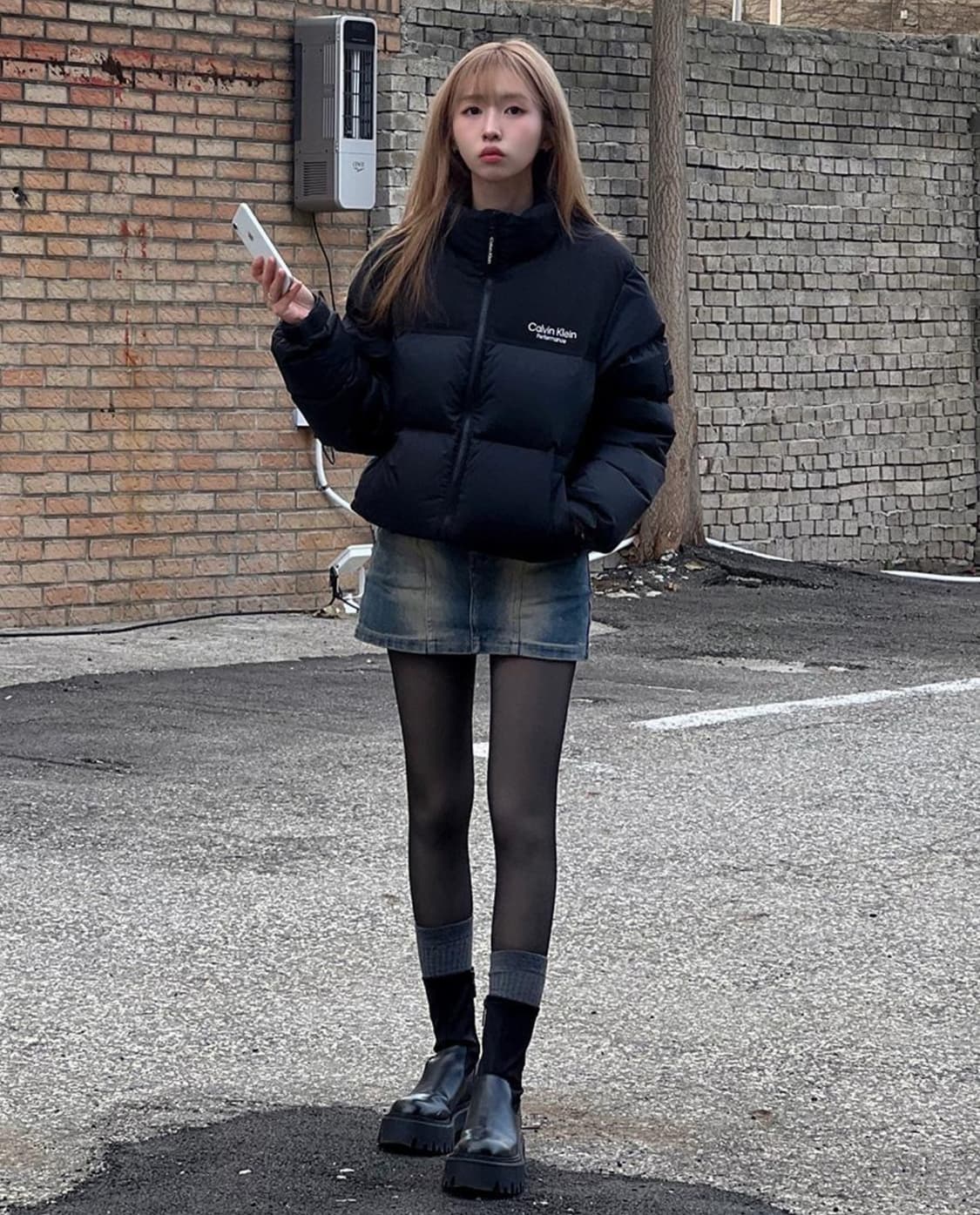 (우먼) 캘빈클라인 퍼포먼스 벌키 덕다운 패딩 블랙 (L) 상품이미지2