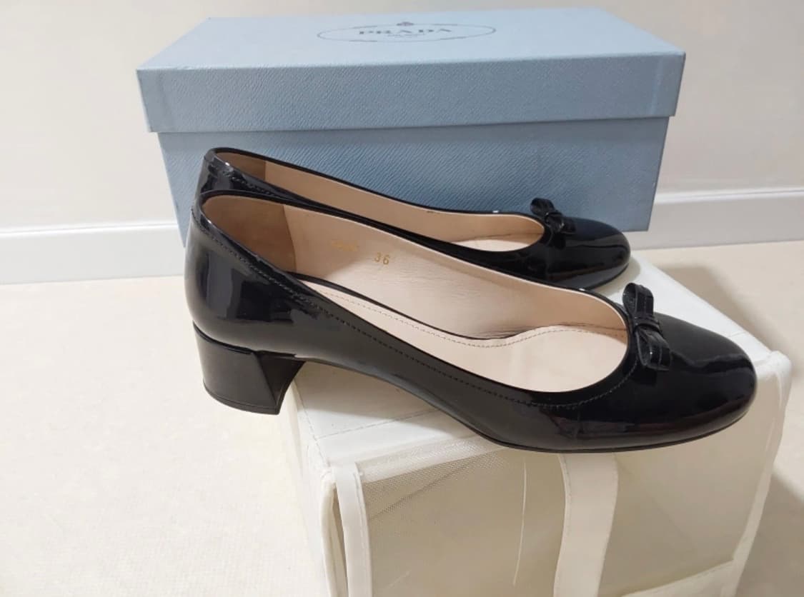 프라다 리본 에나멜 펌프스 36사이즈 상품이미지7