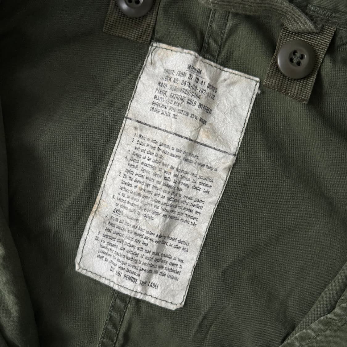 U.S.ARMY 오리지널 M-65 피쉬테일 파카 M 상품이미지4