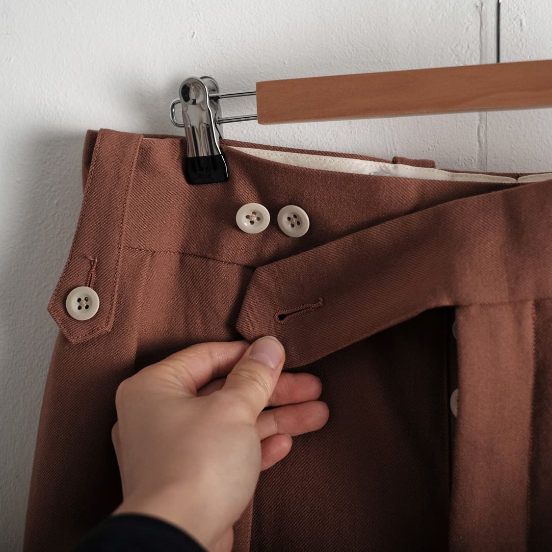 Tangent 탄젠트 48사이즈 헨리 울 트윌 와이드 팬츠 상품이미지6