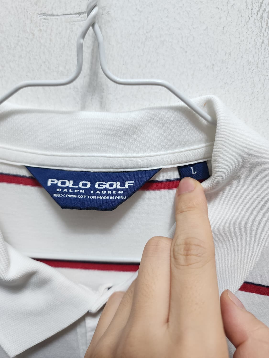 폴로 골프 화이트 스트라이프 카라티 상품이미지4