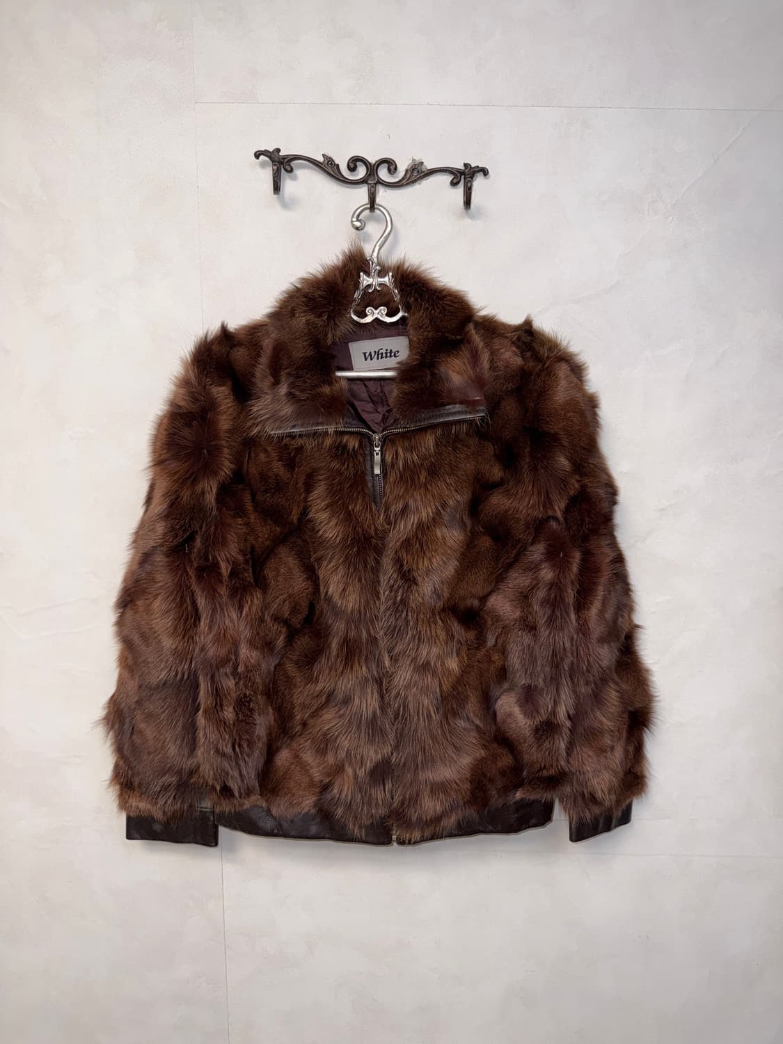 Brown lamb skin fox fur jacket  상품이미지1