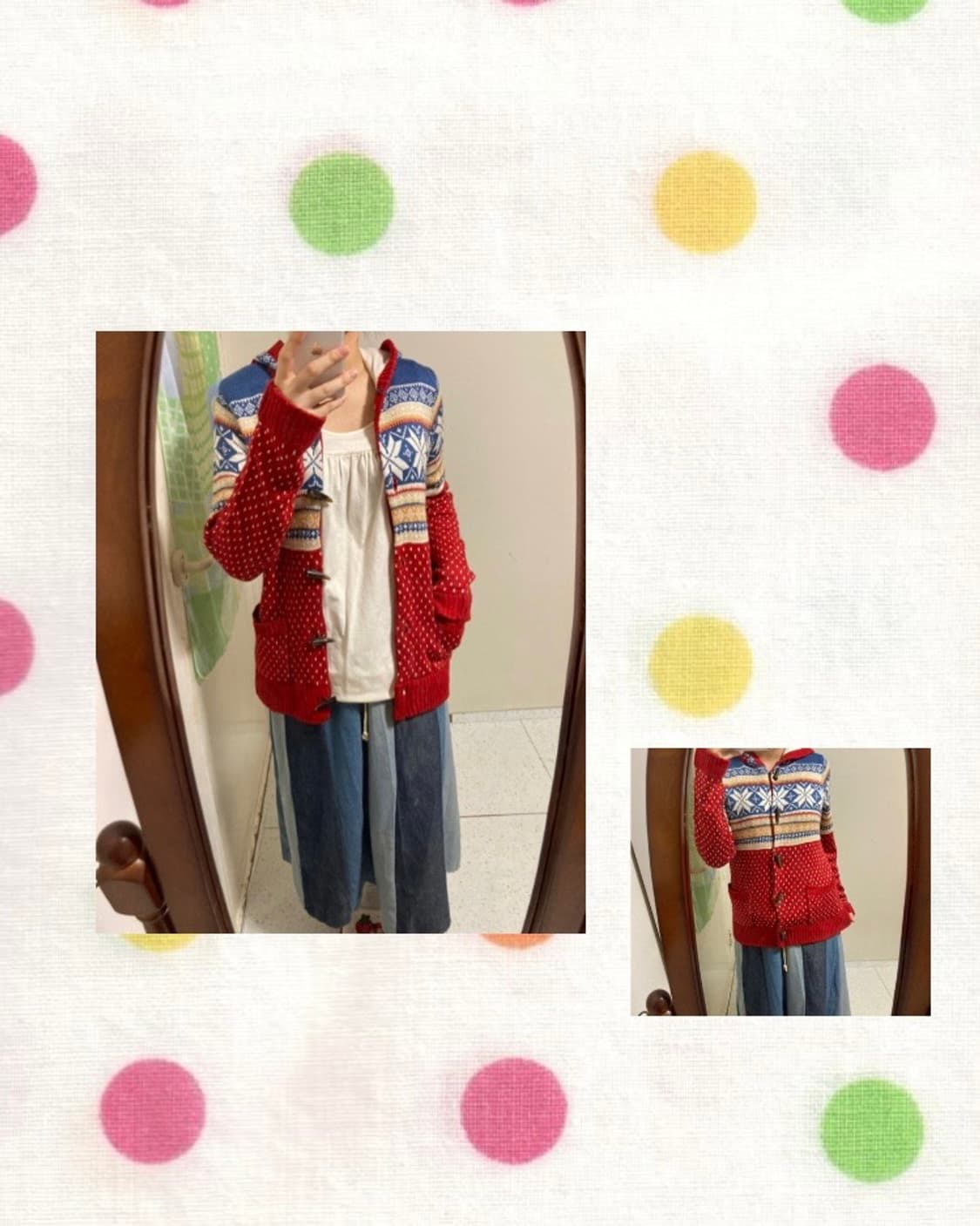 눈꽃 후드 떡보끼 가디건 상품이미지1