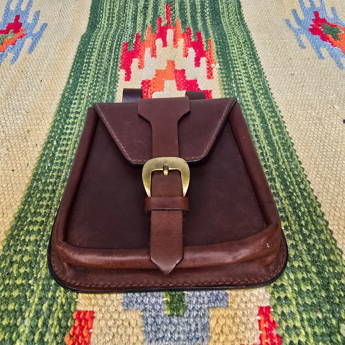 Japan vintage 카우레더 메디신백 벨트루프 파우치 상품이미지2