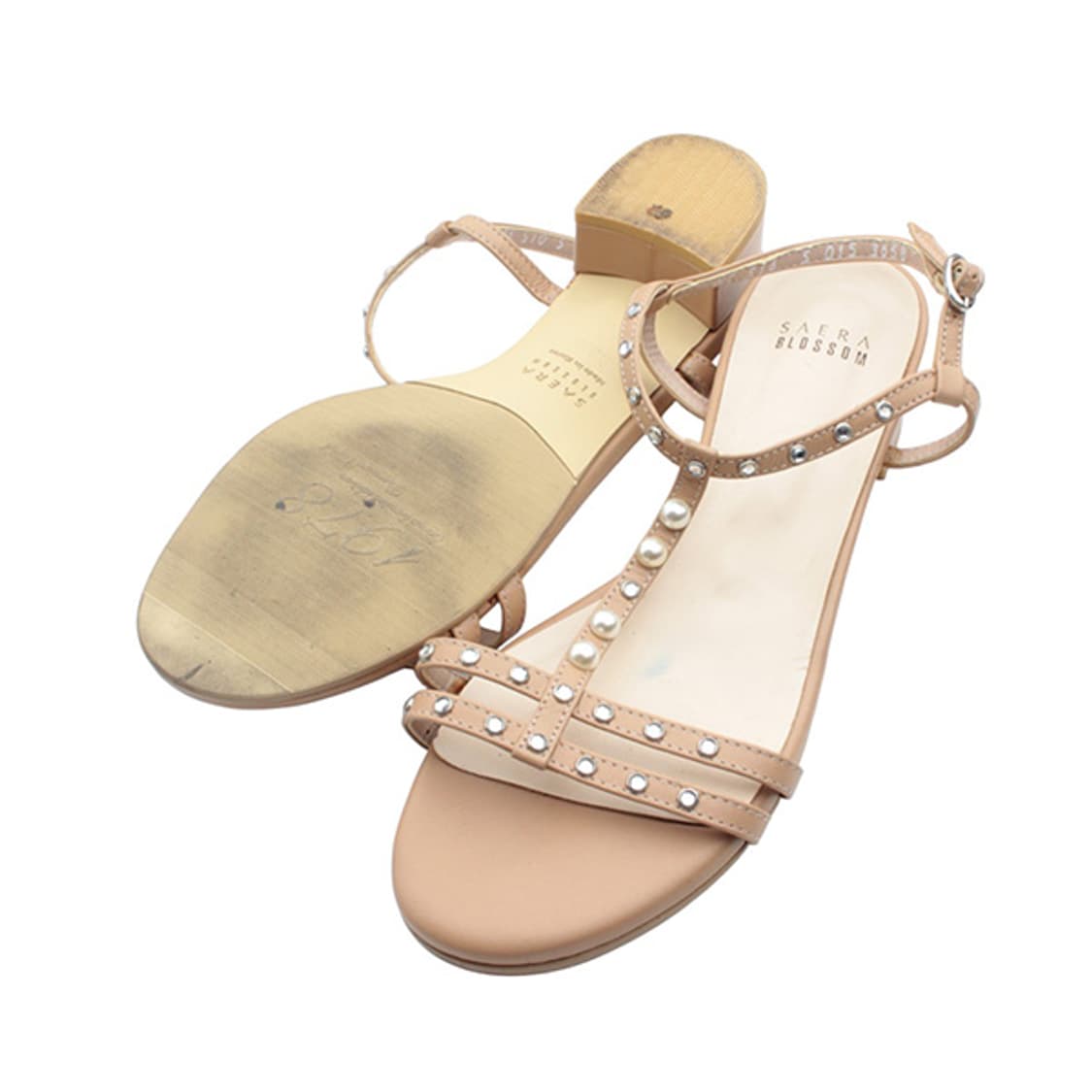 세라 블라썸 베이지 스트라스 레더 샌들 36 반 상품이미지3