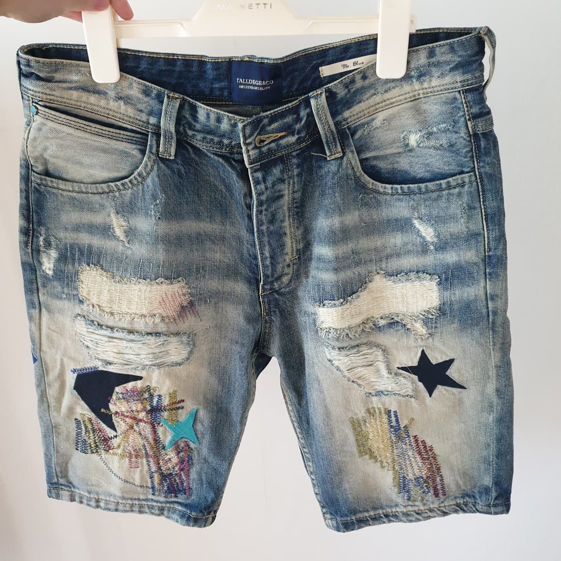 TALLDEGE 빈티지 데님 워싱 패치 반바지 32사이즈 상품이미지5