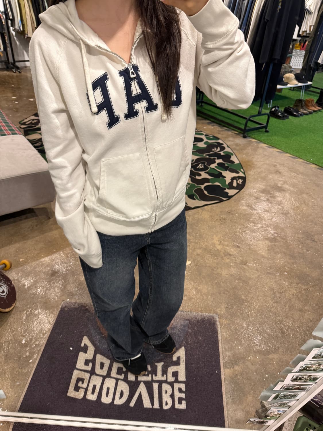 gap 빅로고 (얇은)후드 집업 상품이미지1