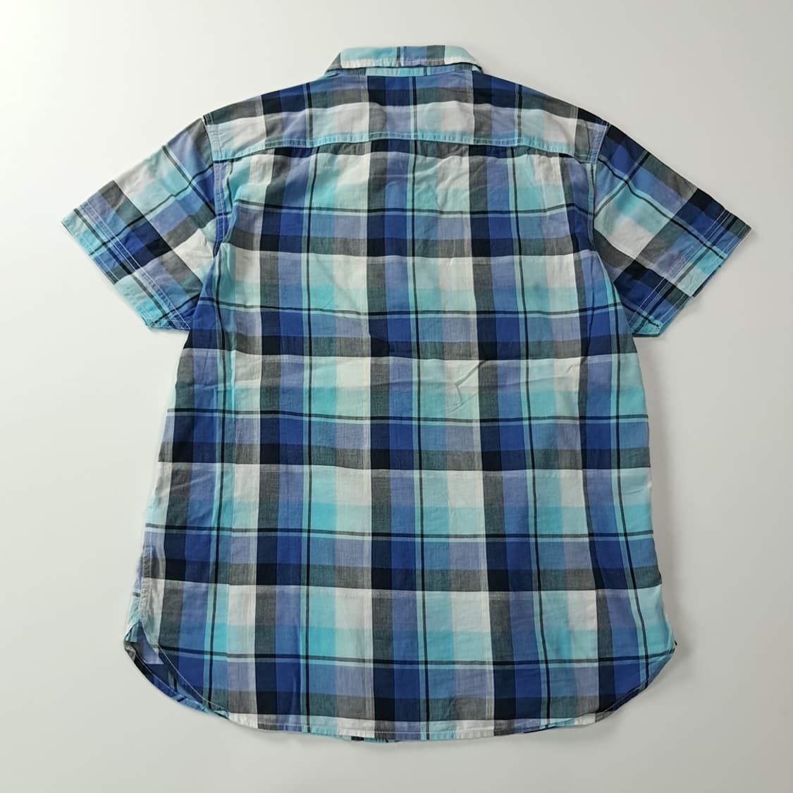 CK802 XL 리 LEE 캔자스 1889 블루 체크 반팔 셔츠 남방 상품이미지7