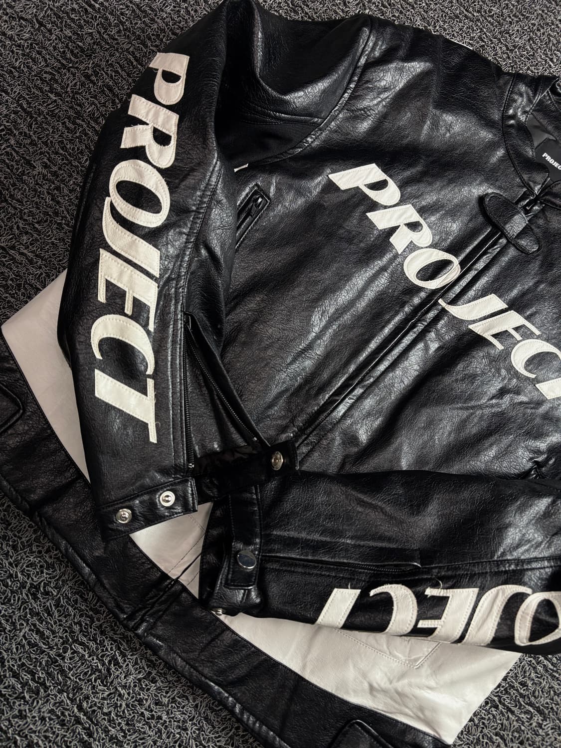 프로젝트 웨이브 디테일 레이싱 레더 자켓 3726 상품이미지3