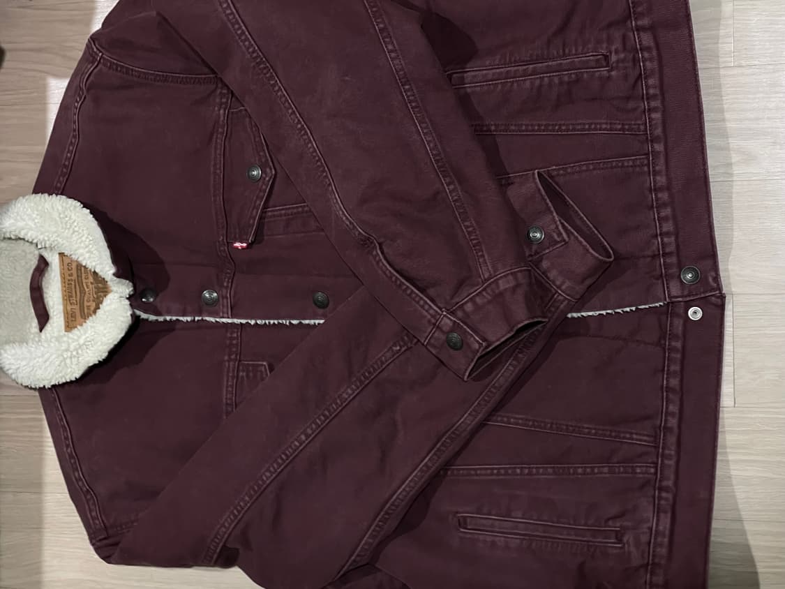 Levi's 버건디 셰르파 데님 자켓 상품이미지2