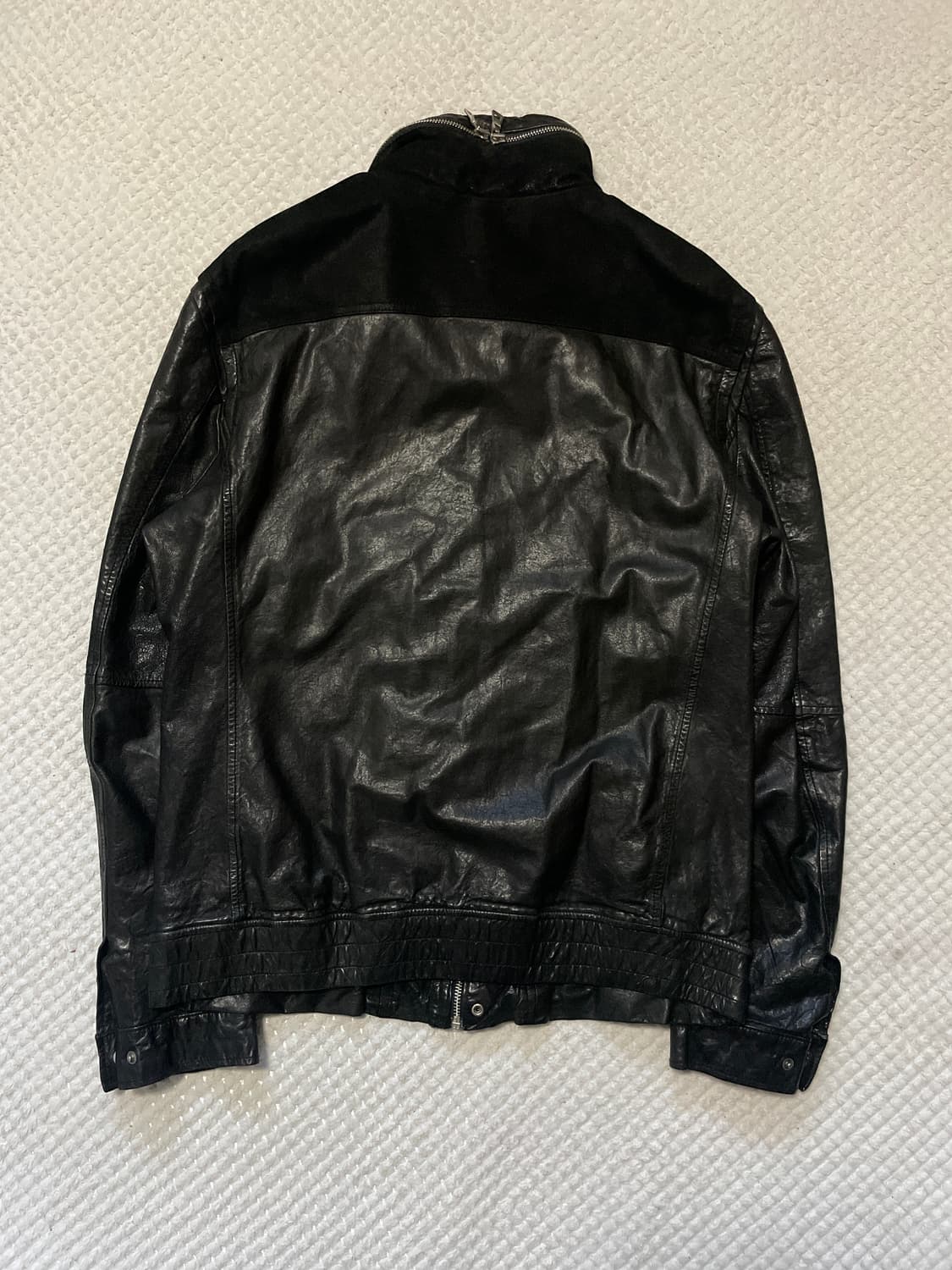 광희시장 웨스턴 무드 램스킨 양가죽 절개 레더 자켓 상품이미지2