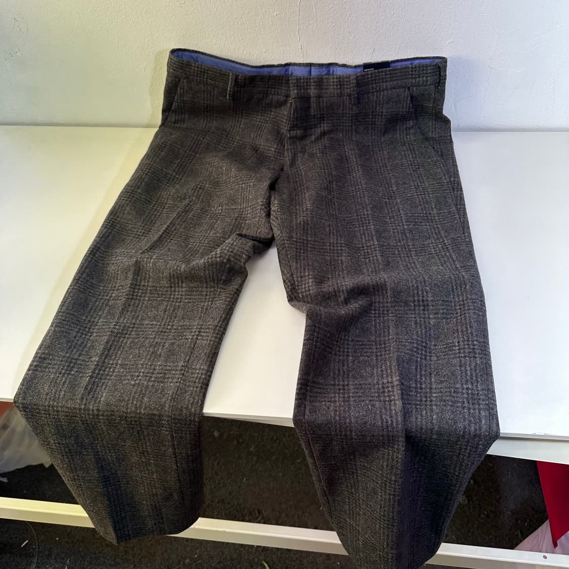 택달린새것 36-38 타미힐피거 차콜 체크 스트레이트핏 울 슬랙스 상품이미지3