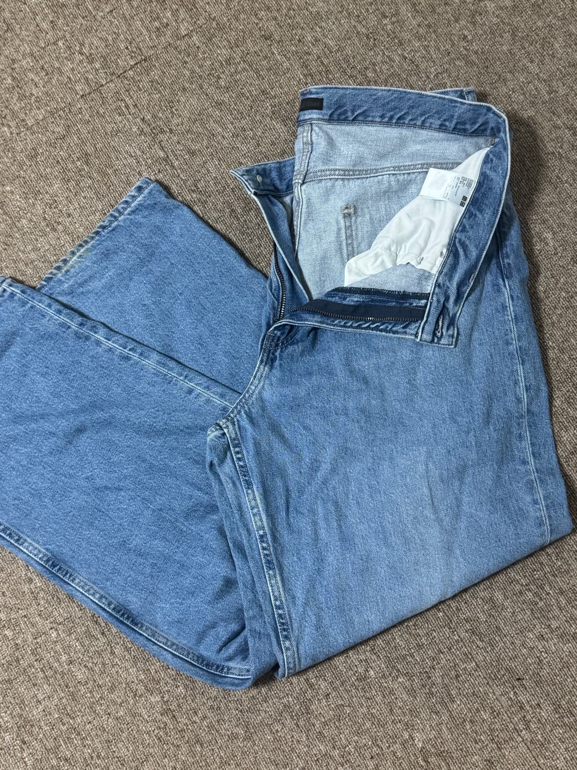 유니클로 와이드진 연청 34 상품이미지1