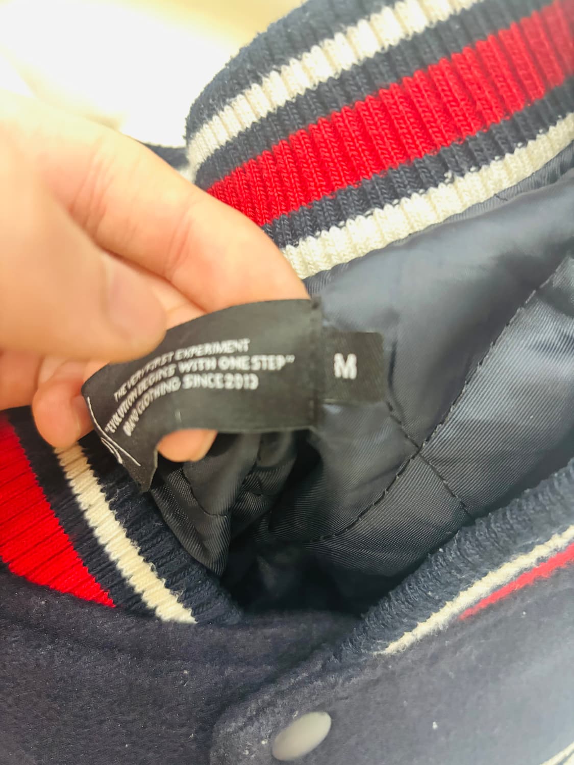 리메인 바시티 자켓 네이비/크림 상품이미지4