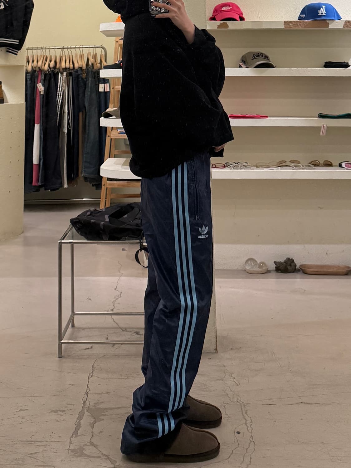 아디다스 네이비 블루 삼선 우븐 트랙 팬츠 U1474 상품이미지2