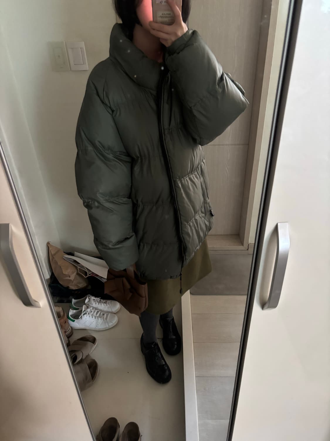 빈티지 카키패딩 상품이미지2