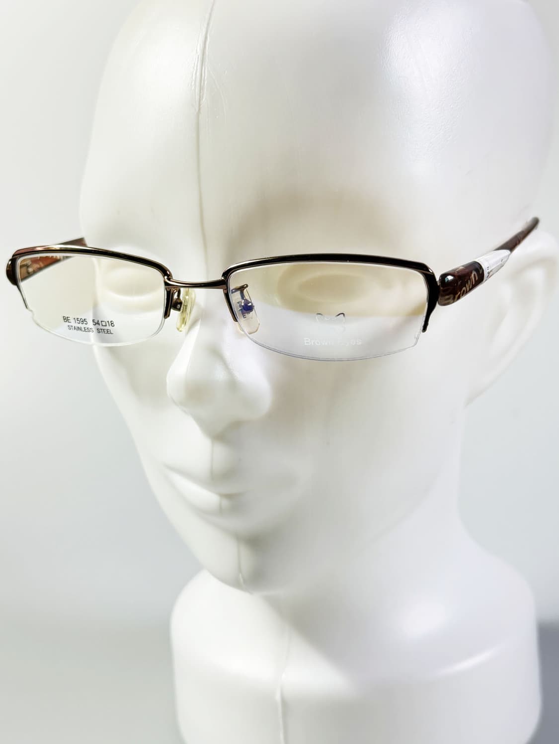 BROWN EYES 반무테 스퀘어 브라운 메탈 빈티지 안경 상품이미지8