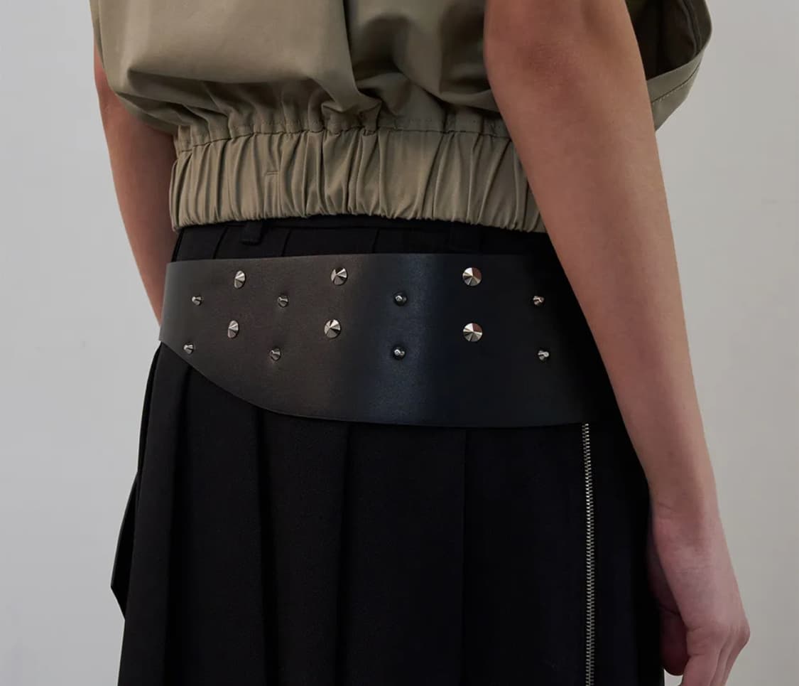 STUDDED WIDE LEATHER BELT 엘씨디씨 스터드 레더 벨트 상품이미지1