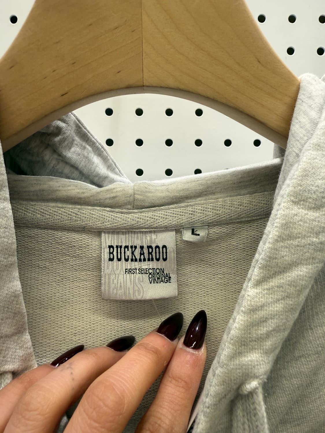 버커루 빈티지 프린팅 후드 그레이 U1146 상품이미지5