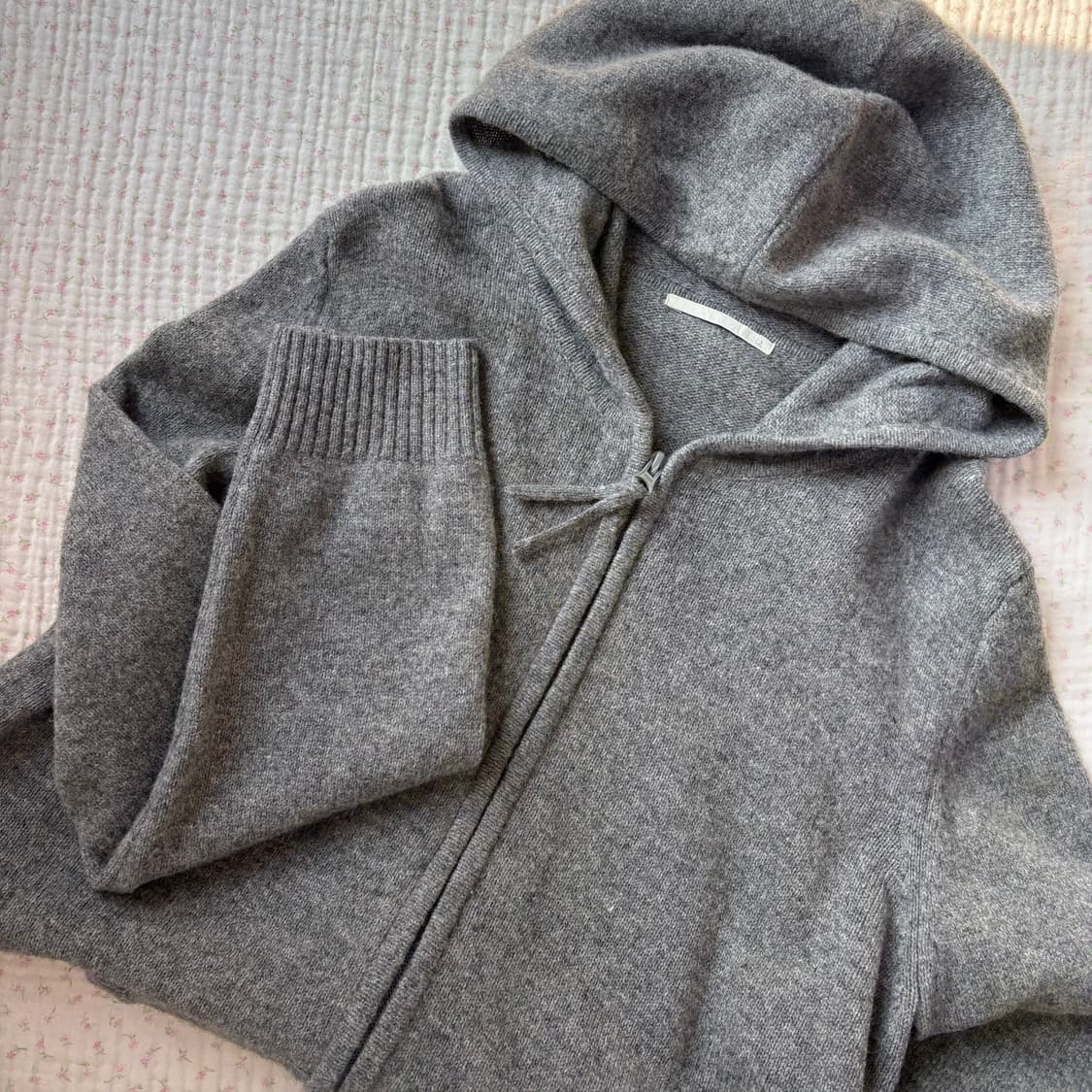 JPN/ 그레이울후드집업 울후드집업 레이후드집업 모리걸후드집업 상품이미지1
