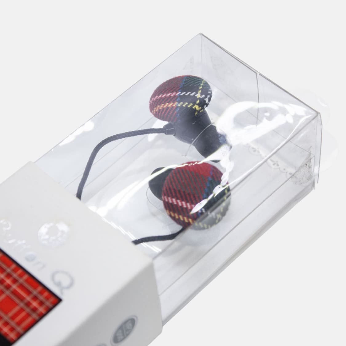 빈티지 고전문구 체크 패턴 이어폰 상품이미지2