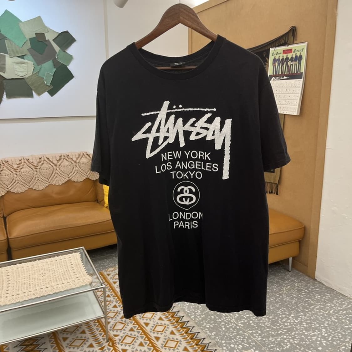 스투시 올드스쿨 스트릿 펑크 월드투어 반팔티 L C10994 상품이미지3