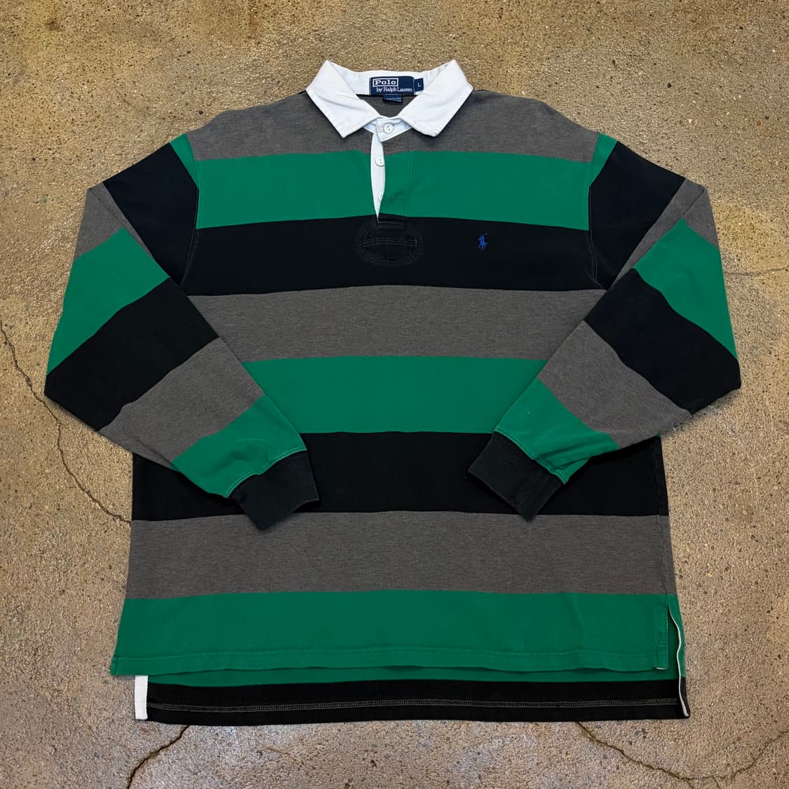 레어 00s 미국 빈티지 폴로랄프로렌 스트라이프 럭비티 카라티 상품이미지1